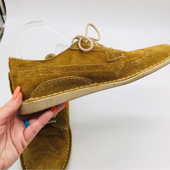 Oliberte Suede Leather Wing Tip Shoes Size 41 - Picture 4 of 10